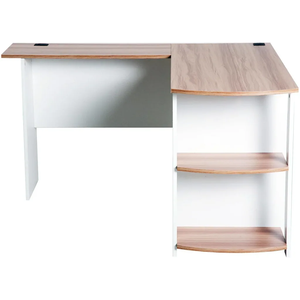 Corner desk with storage compartment, walnut L136 x W130 x H72 cm