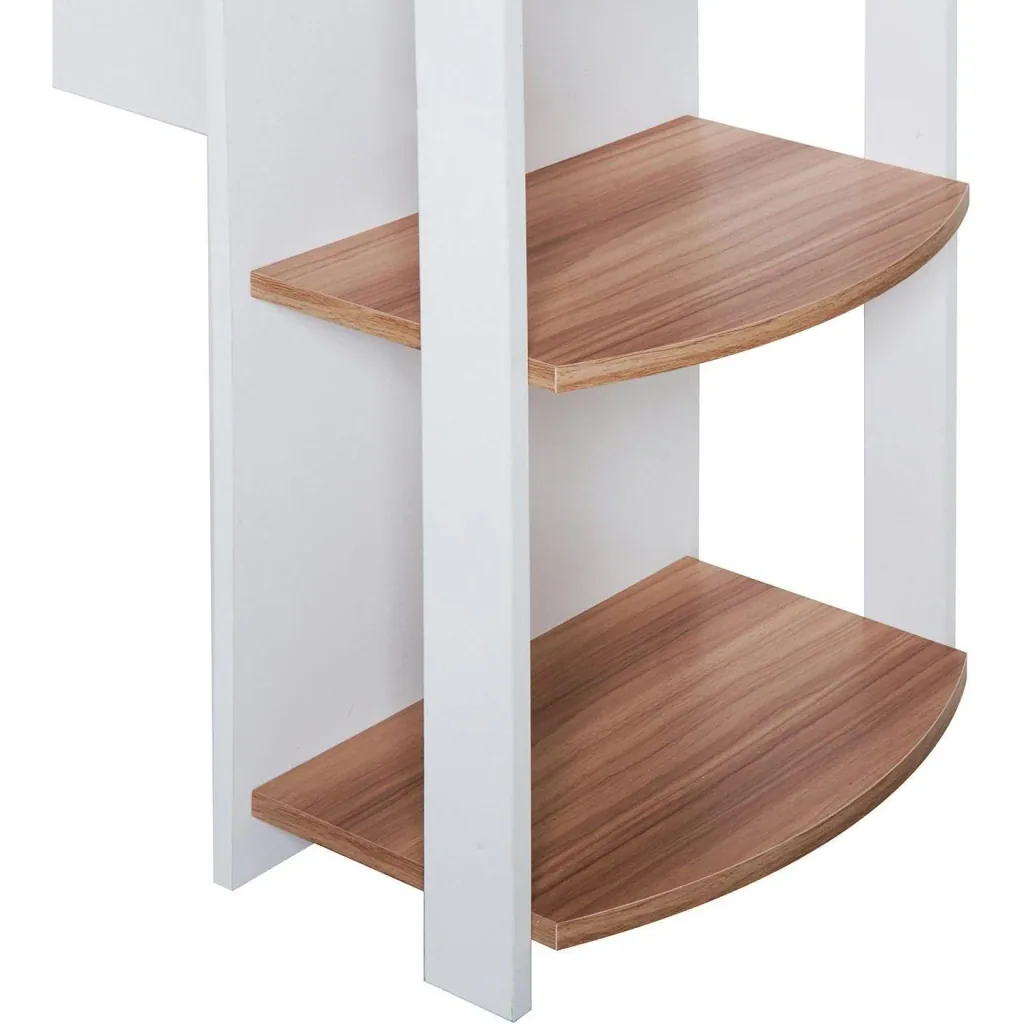 Corner desk with storage compartment, walnut L136 x W130 x H72 cm