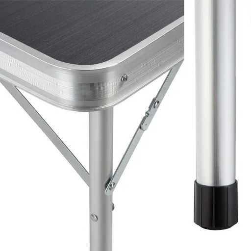Camping bench 3 pieces gray aluminum foldable