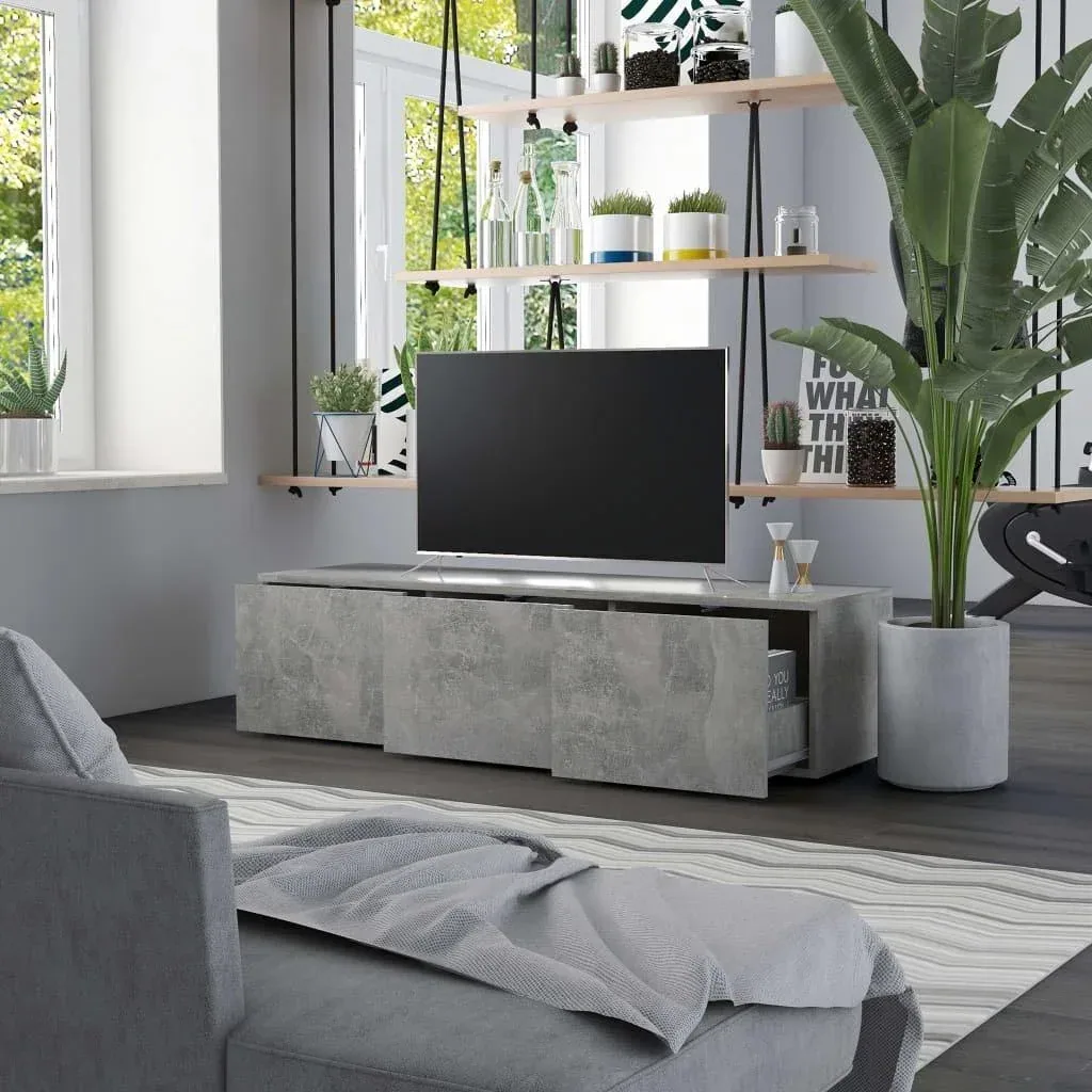 TV cabinet 120x34x30 cm chipboard concrete grey