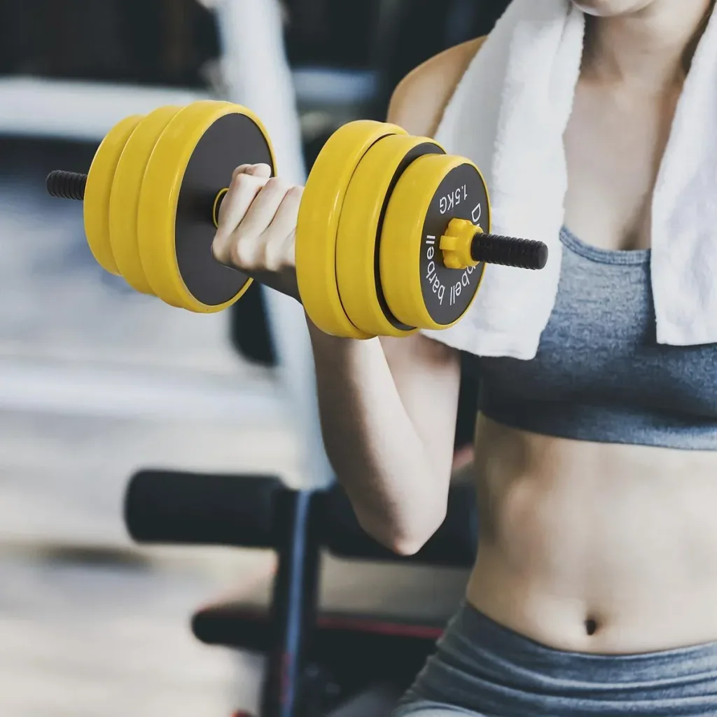 2-in-1 dumbbell set yellow/black