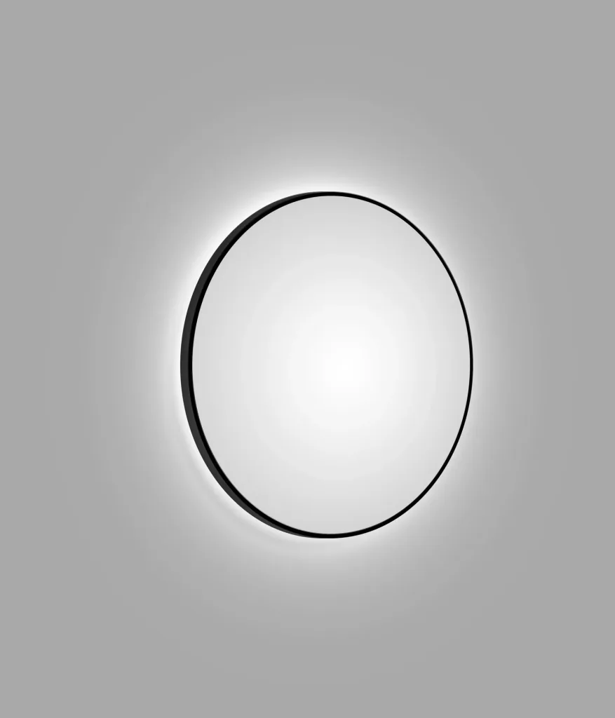Decorative wall mirror "Black OROS" - Light with indirect LED lighting Ø 100 cm