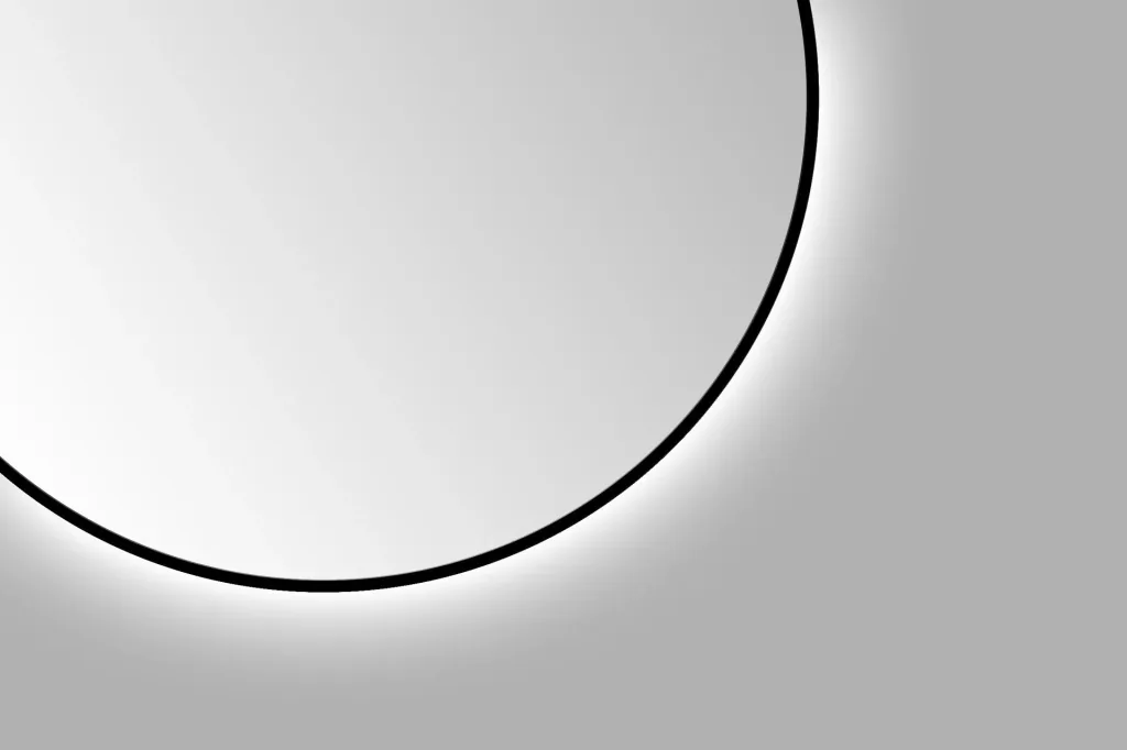 Decorative wall mirror "Black OROS" - Light with indirect LED lighting Ø 100 cm