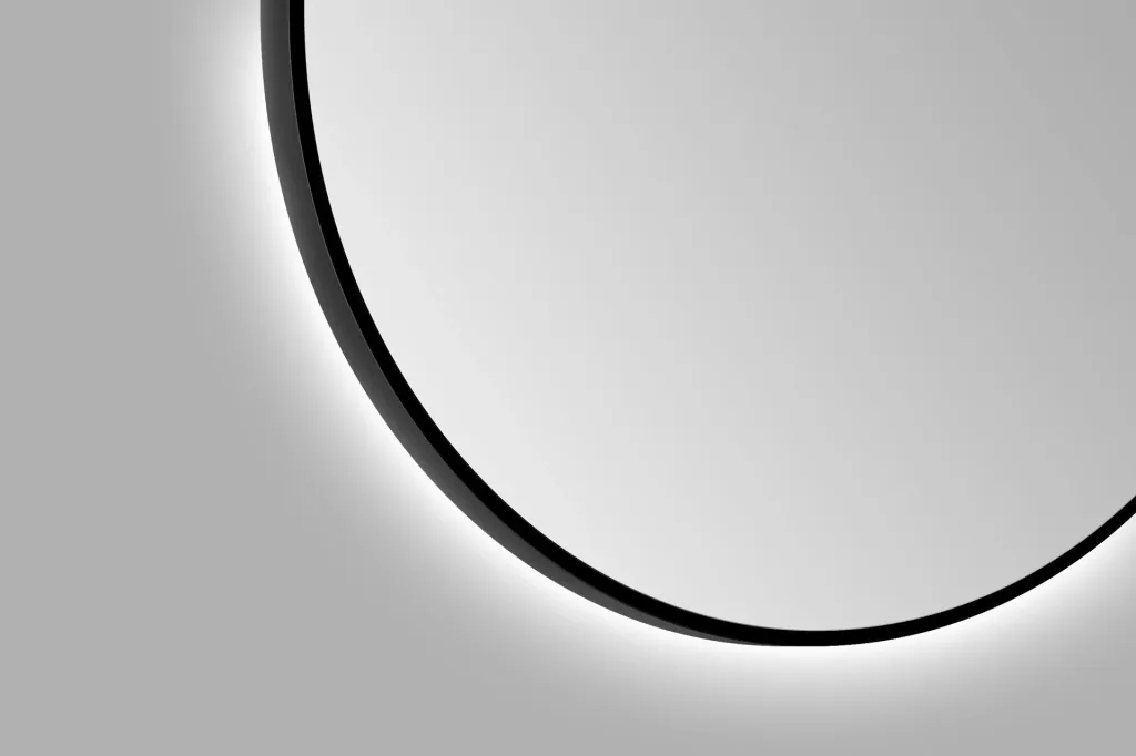 Decorative wall mirror "Black OROS" - Light with indirect LED lighting Ø 100 cm