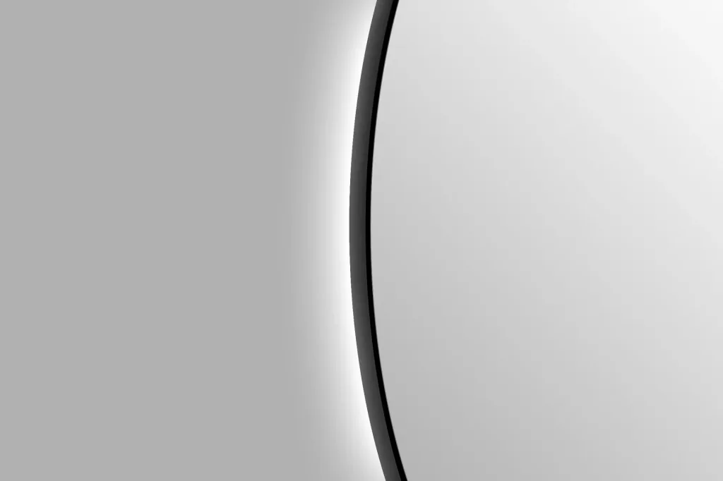 Decorative wall mirror "Black OROS" - Light with indirect LED lighting Ø 100 cm