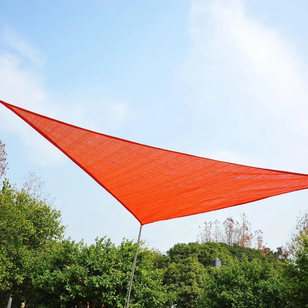 Sun sail triangles rust red 5x5x5 m HDPE - breathable