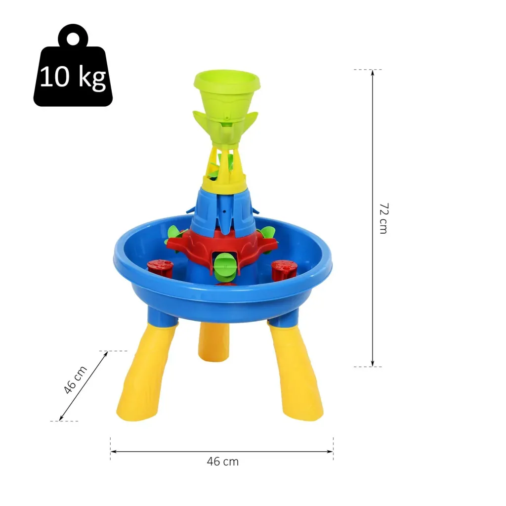 Children's sandpit table with 21-piece accessories