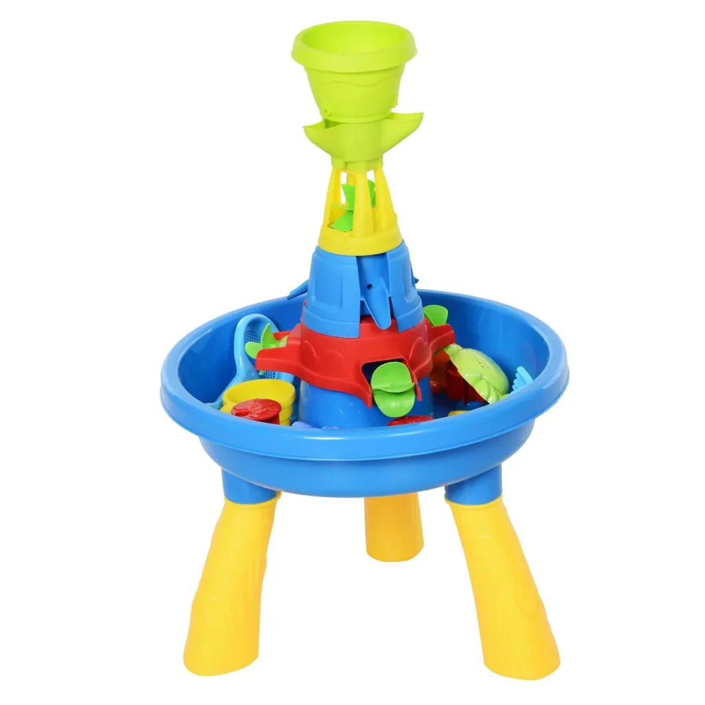 Children's sandpit table with 21-piece accessories