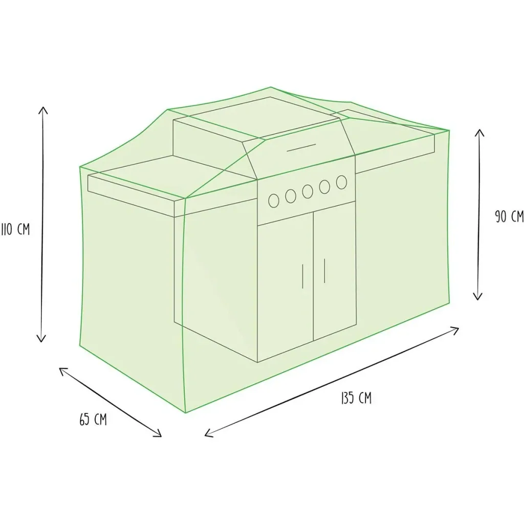 Protective cover for grill - 135 x 65 x 110 cm