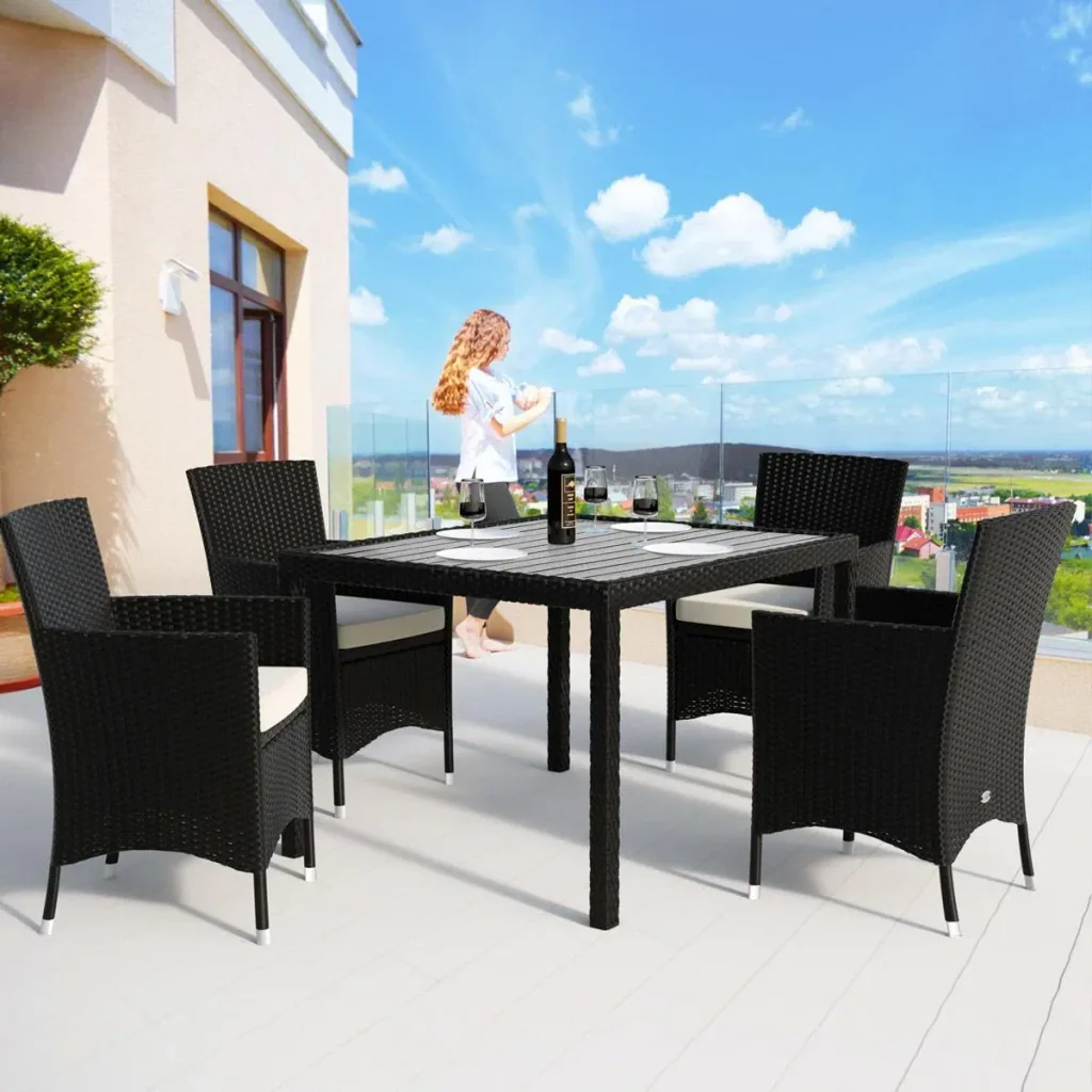 Garden set basket 9-piece and for 4 people