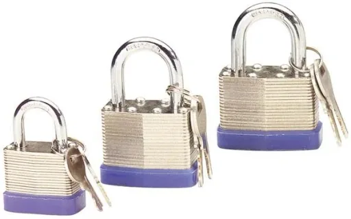Security padlock, 30 mm wide, 50 mm high, 5 mm shackle