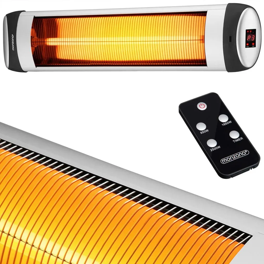 TRESKO infrared heater 2500W silver with remote control