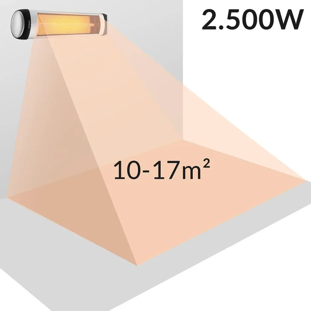 TRESKO infrared heater 2500W silver with remote control