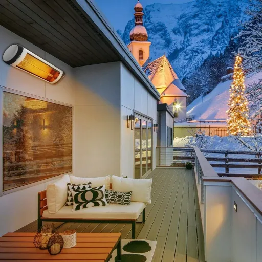 TRESKO infrared heater 2500W silver with remote control