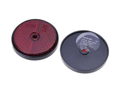 Reflector, orange, round, 2 pieces