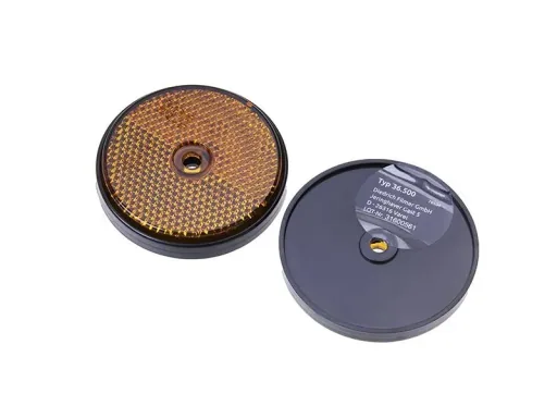 Reflector, orange, round, 2 pieces