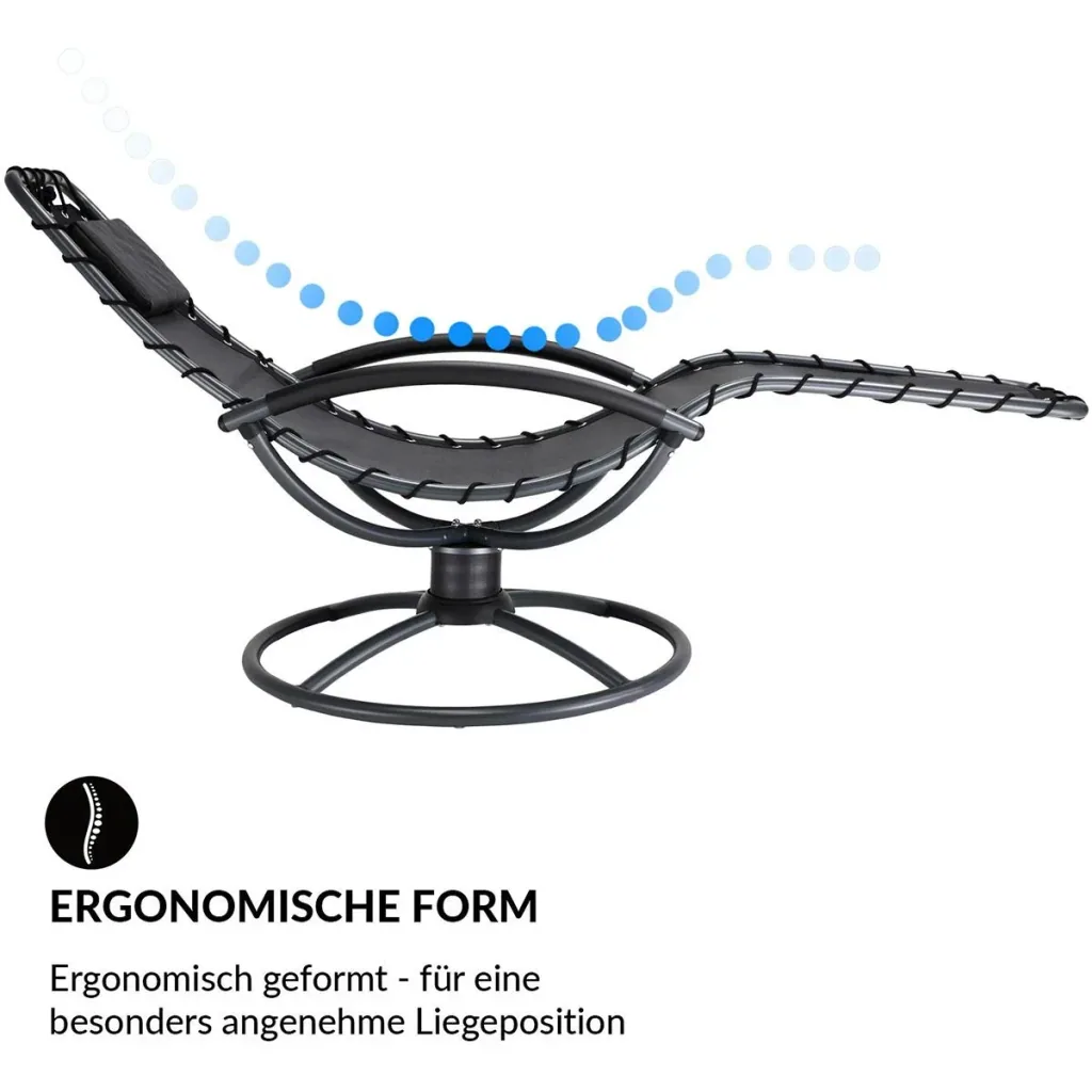 Eve relaxation lounger with rocking function, anthracite