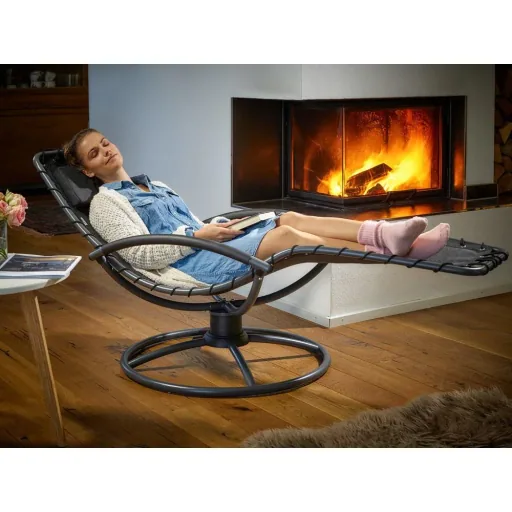 Eve relaxation lounger with rocking function, anthracite