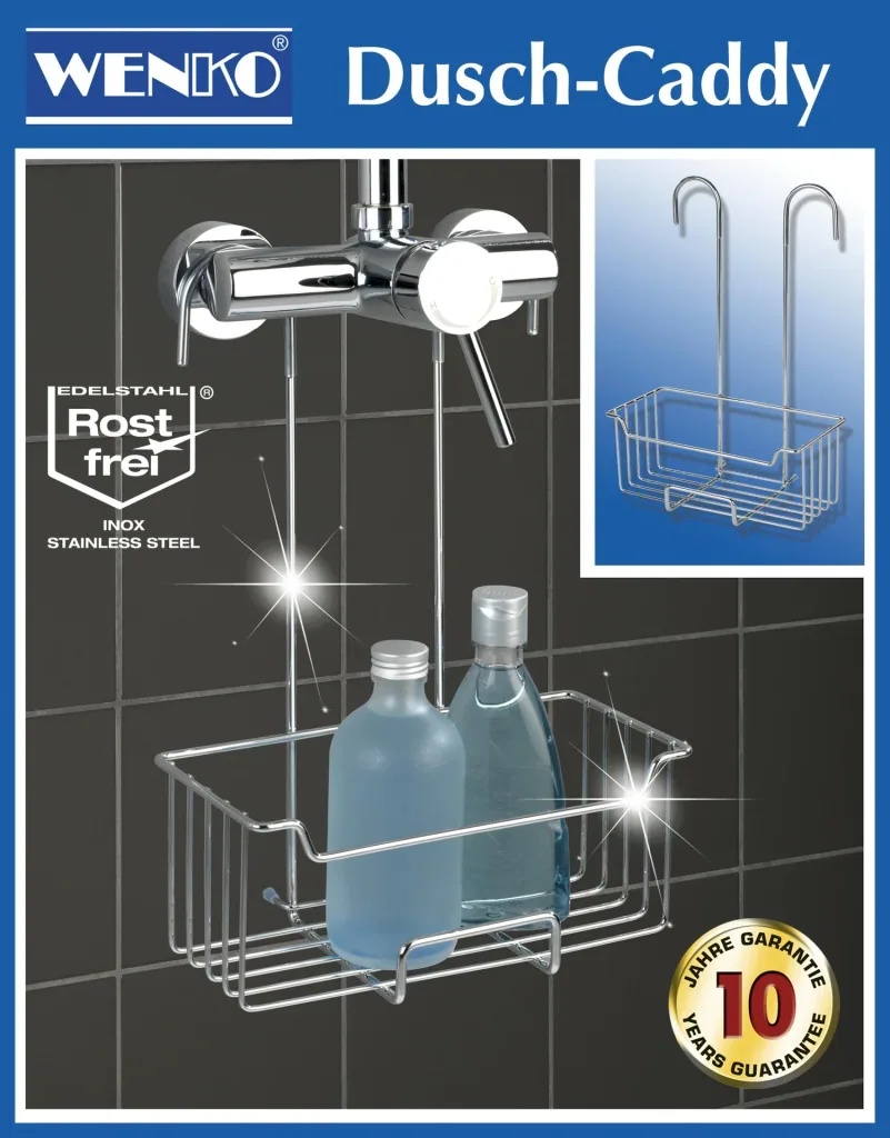 Shower caddy “Milo”, stainless steel, hangable