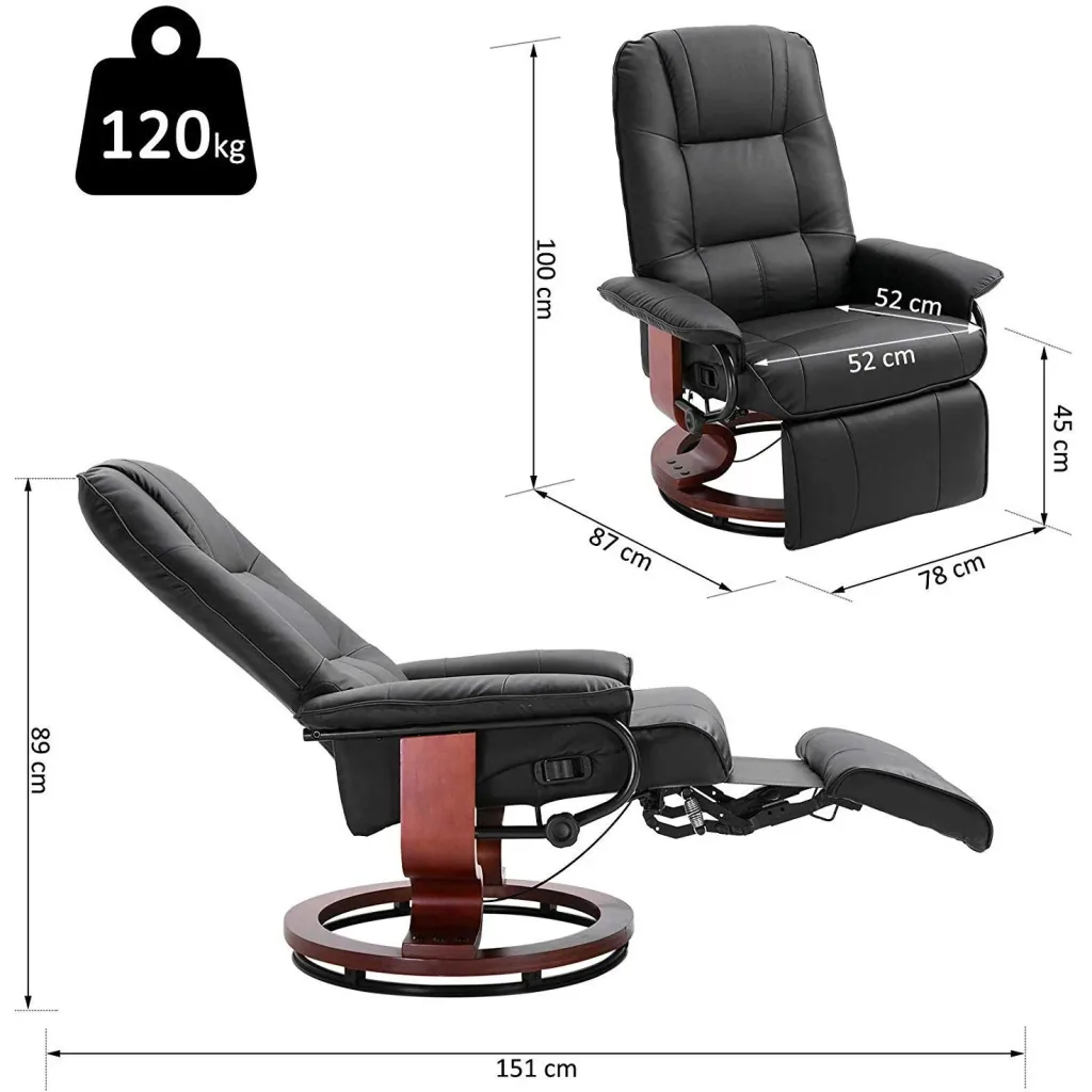 Relaxing chair with round wooden base