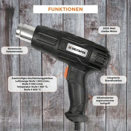 Deltafox Electric Hot Air Gun - 2000W - DP-EHG 2050