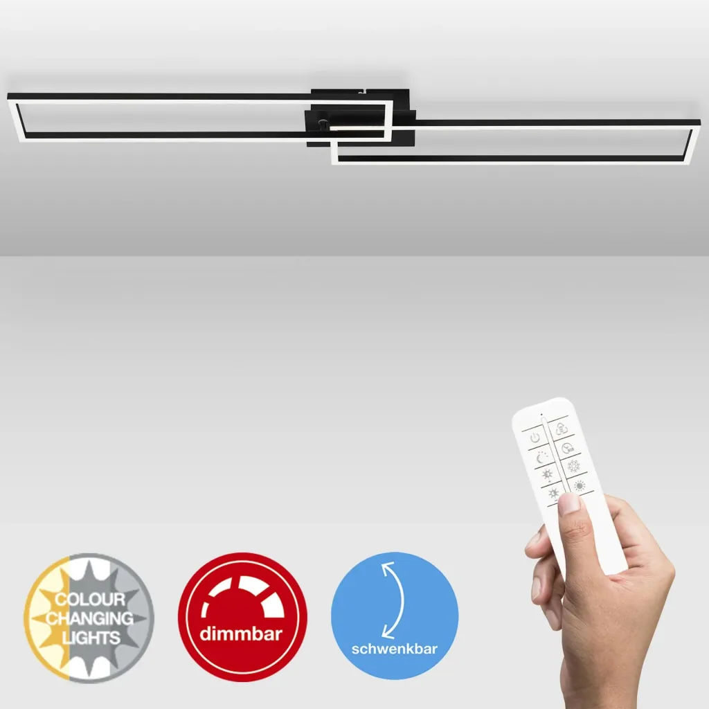 LED wall and ceiling light, 110 cm, CCT, 4400 lumens, 40 watts, black