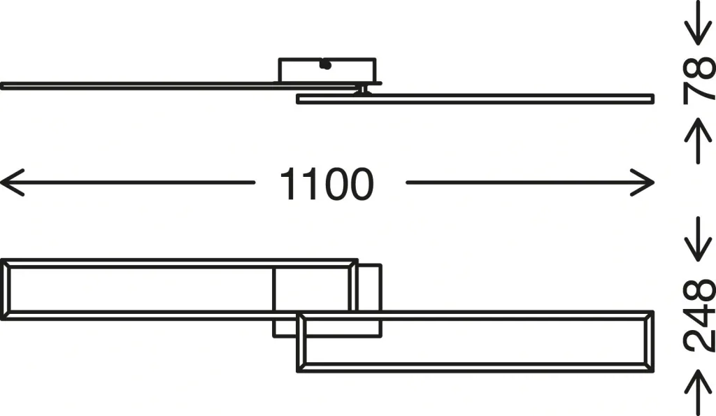 LED wall and ceiling light, 110 cm, CCT, 4400 lumens, 40 watts, black