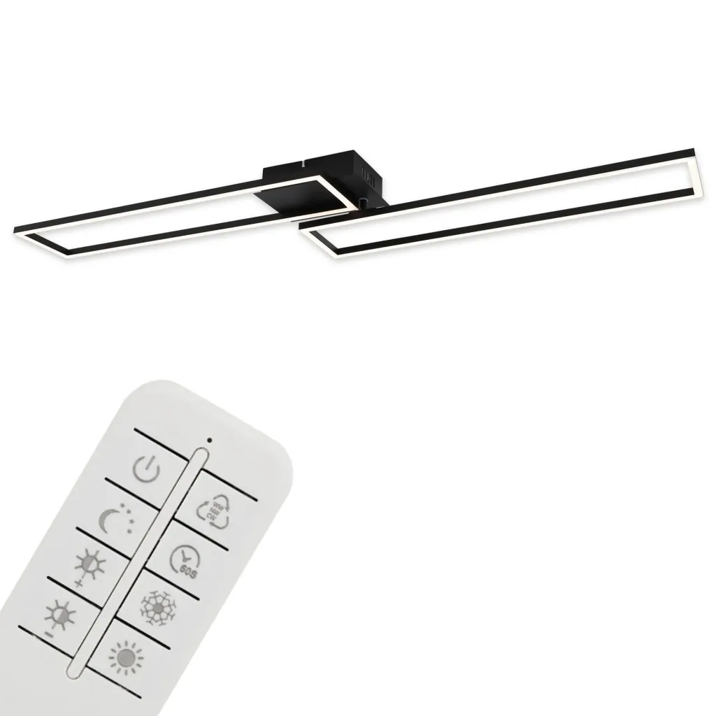 LED wall and ceiling light, 110 cm, CCT, 4400 lumens, 40 watts, black