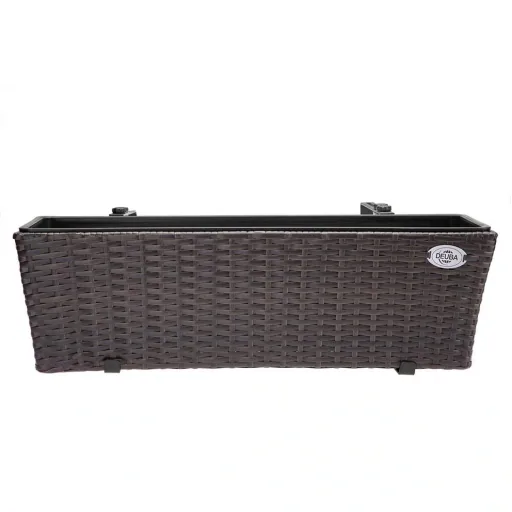Polyrattan planter - set of 2 - brown