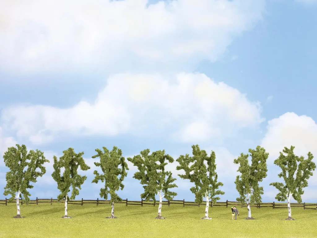 Birch trees, 7 pieces, approx. 10 cm high