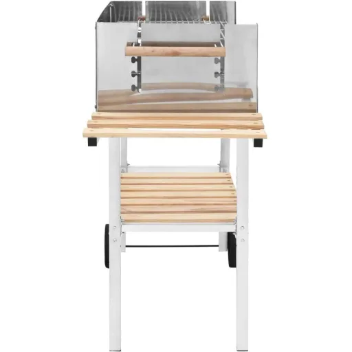Trolley grill with 2 shelves charcoal XXL stainless steel