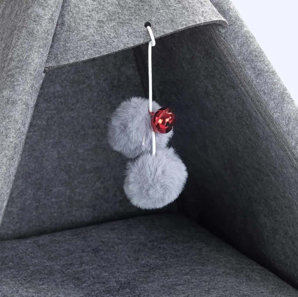 Animal tent "TIPI", anthracite, felt design, 45 x 60 x 45 cm