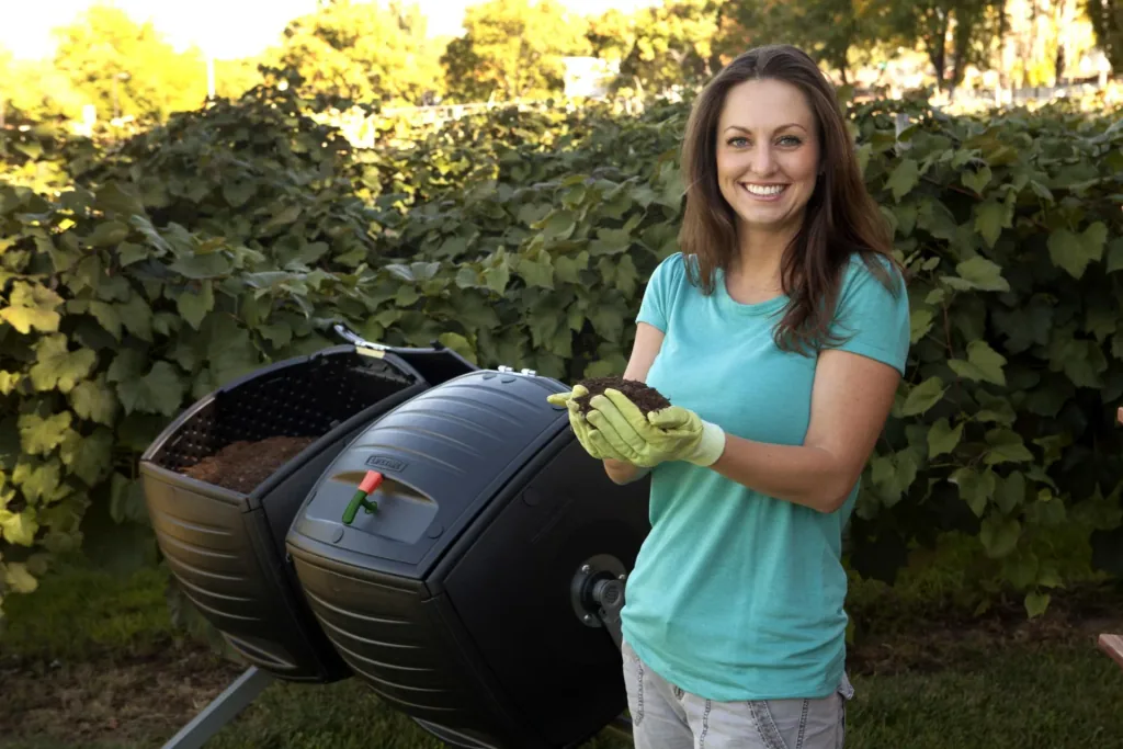 Composter Compost-tweeling 380 L 143,5×79,4×110,4 cm Zwart – 2 kamers voor continu composteren