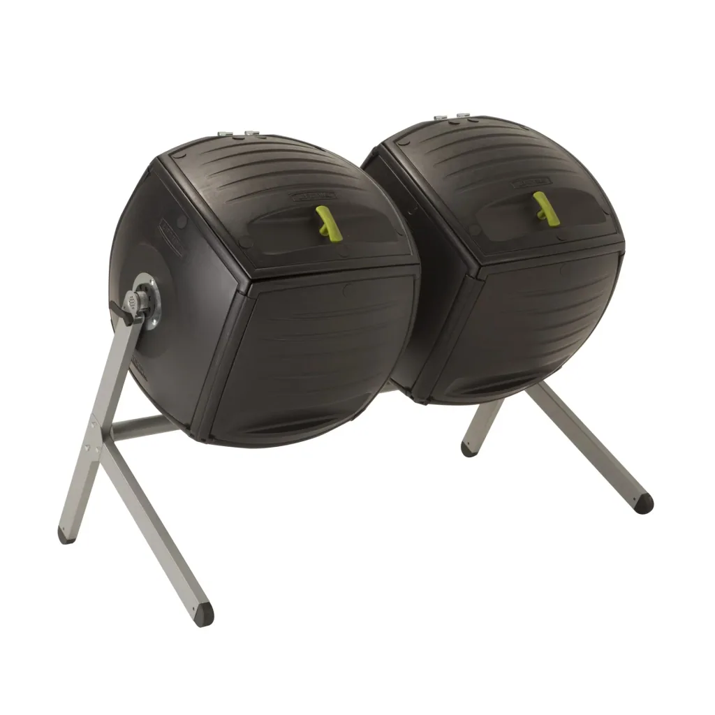 Composter Compost-tweeling 380 L 143,5×79,4×110,4 cm Zwart – 2 kamers voor continu composteren