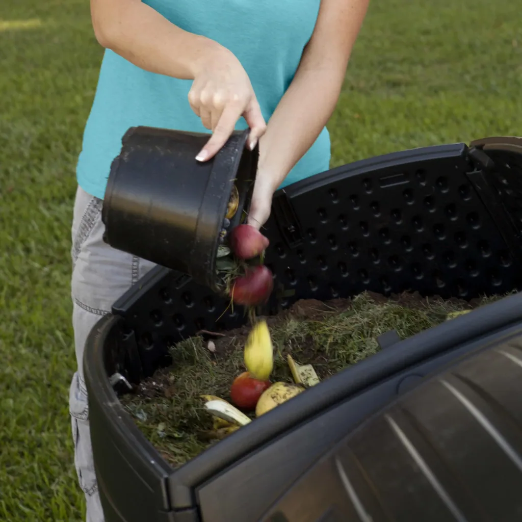 Composter Compost-tweeling 380 L 143,5×79,4×110,4 cm Zwart – 2 kamers voor continu composteren