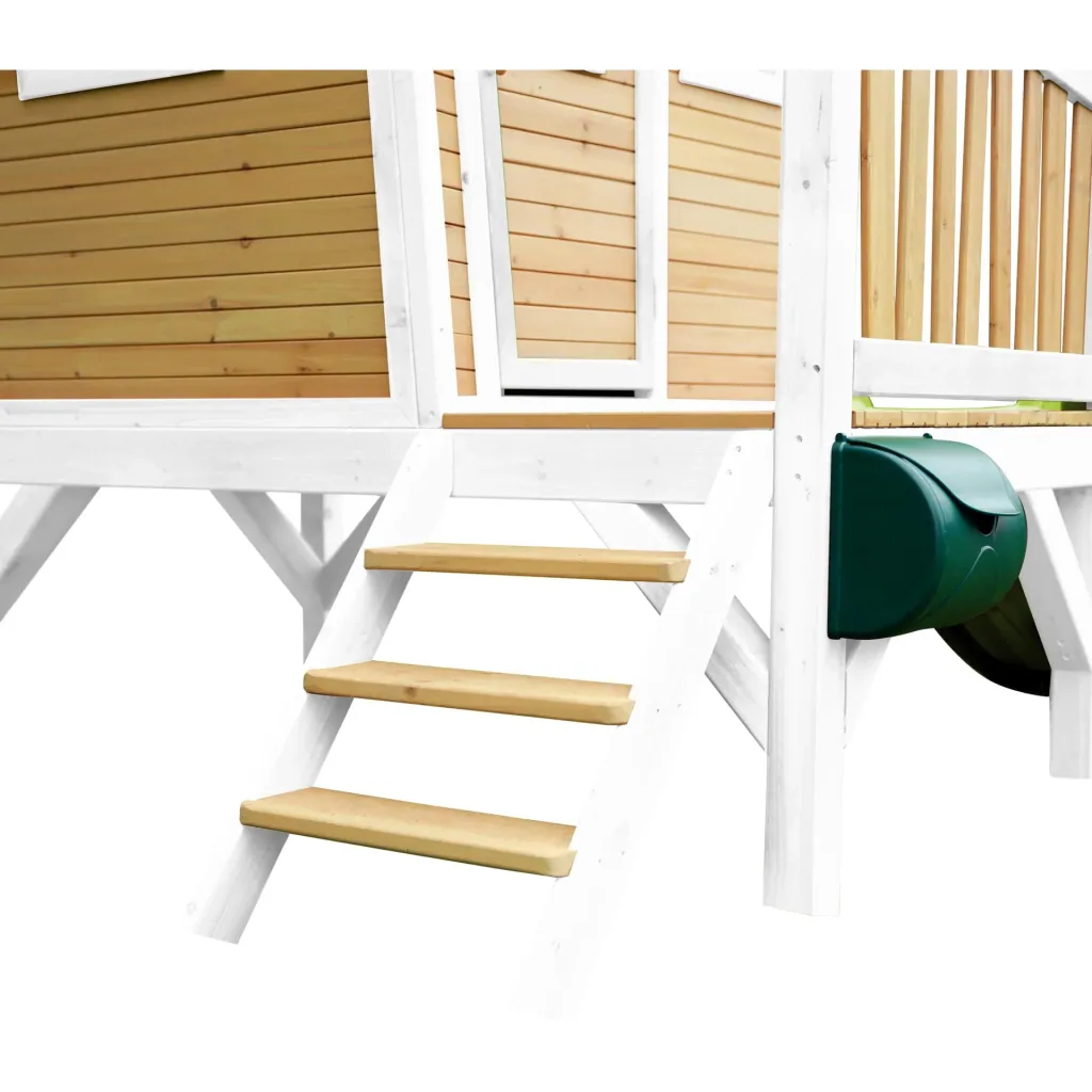 Robin Playhouse Brown/White - Blue Slide