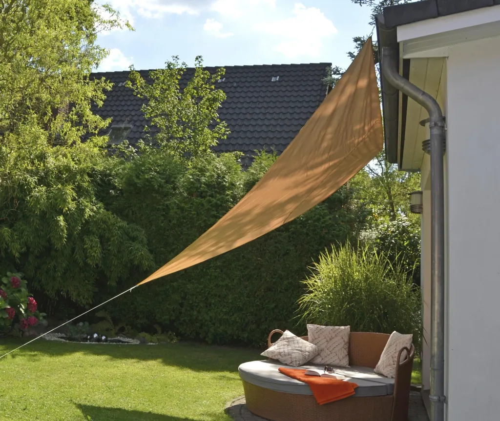 Sun sail, polyester, beige, 3.6 x 3.6 x 3.6 m