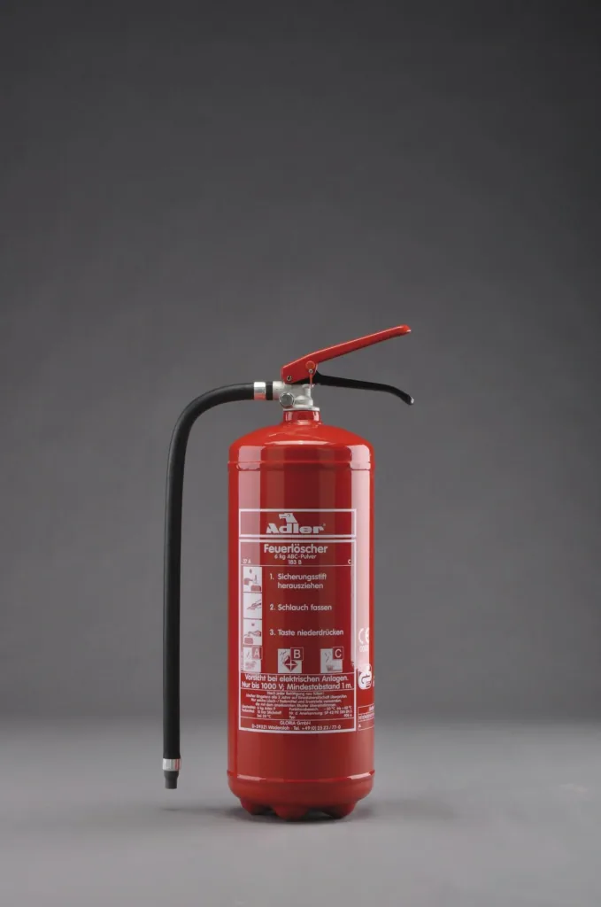 Fire extinguisher PDE 6.6 kg, powder extinguisher, 34A, 183B,C, frost-proof