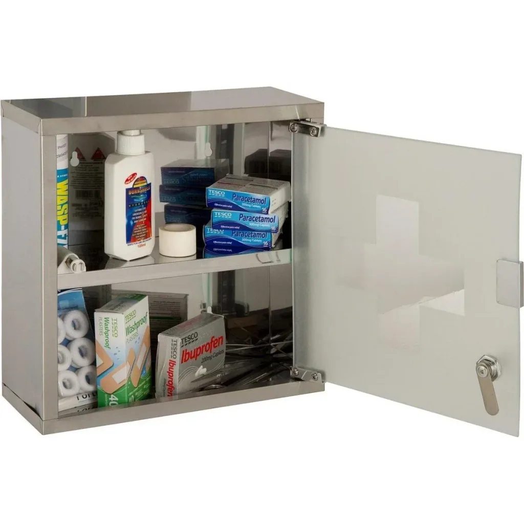 Excellent Care Medicine Cabinet - Bathroom Furniture - Stainless Steel - Glass