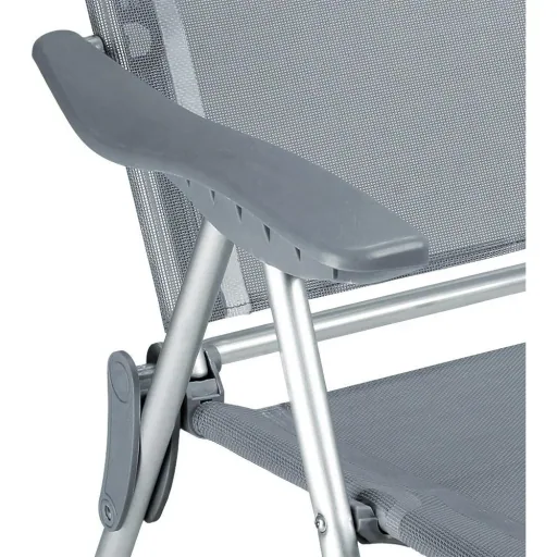 Garden chair with high backrest, anthracite-colored aluminum, set of 2