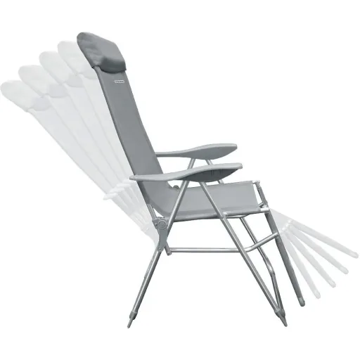 Garden chair with high backrest, anthracite-colored aluminum, set of 2