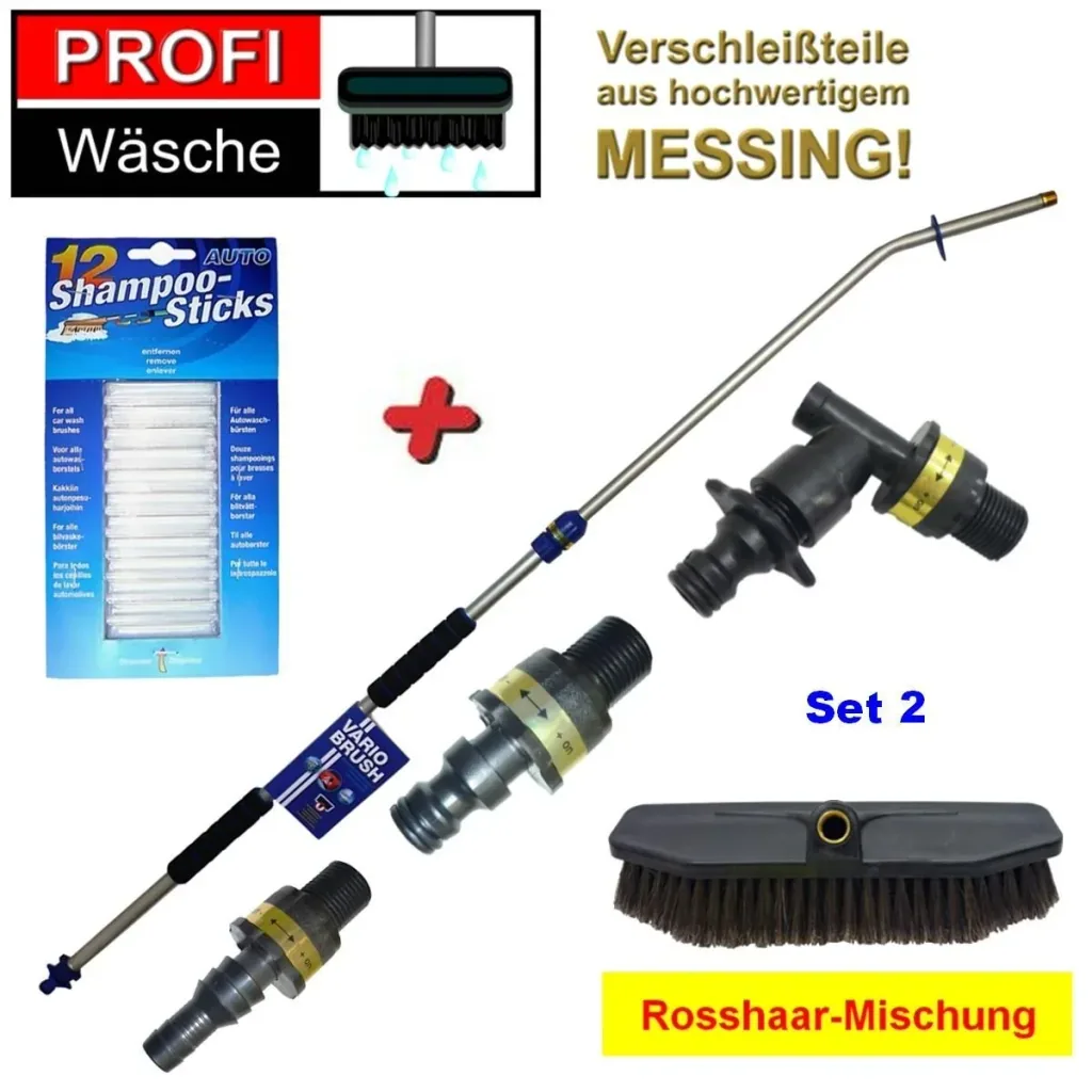 Professional washing set for large vehicles, straight end piece