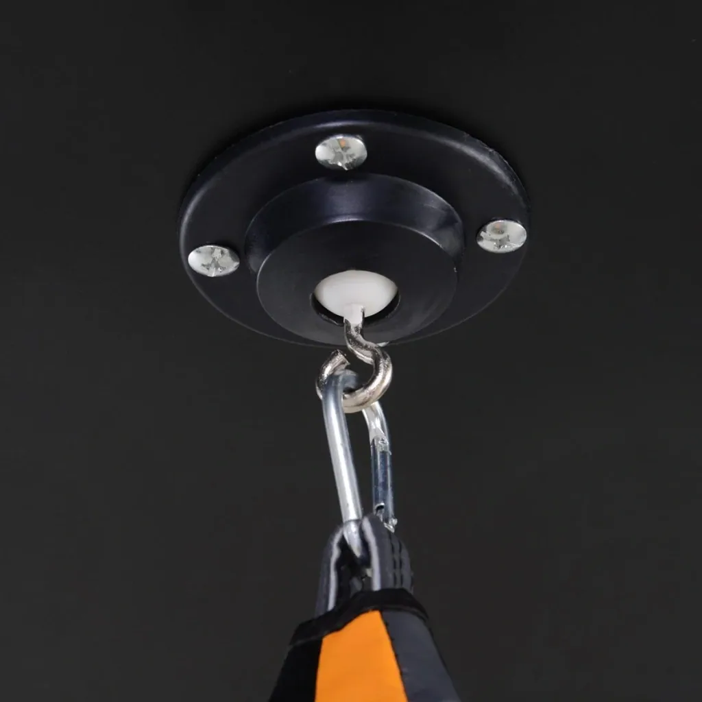 Punching bag stand with punching ball black