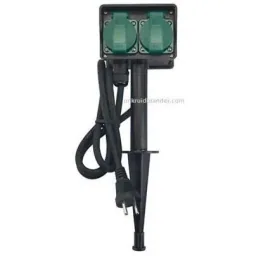 Garden socket - outdoor socket with ground spike and power cable
