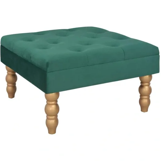 Stool 60x60x36 cm velvet dark green