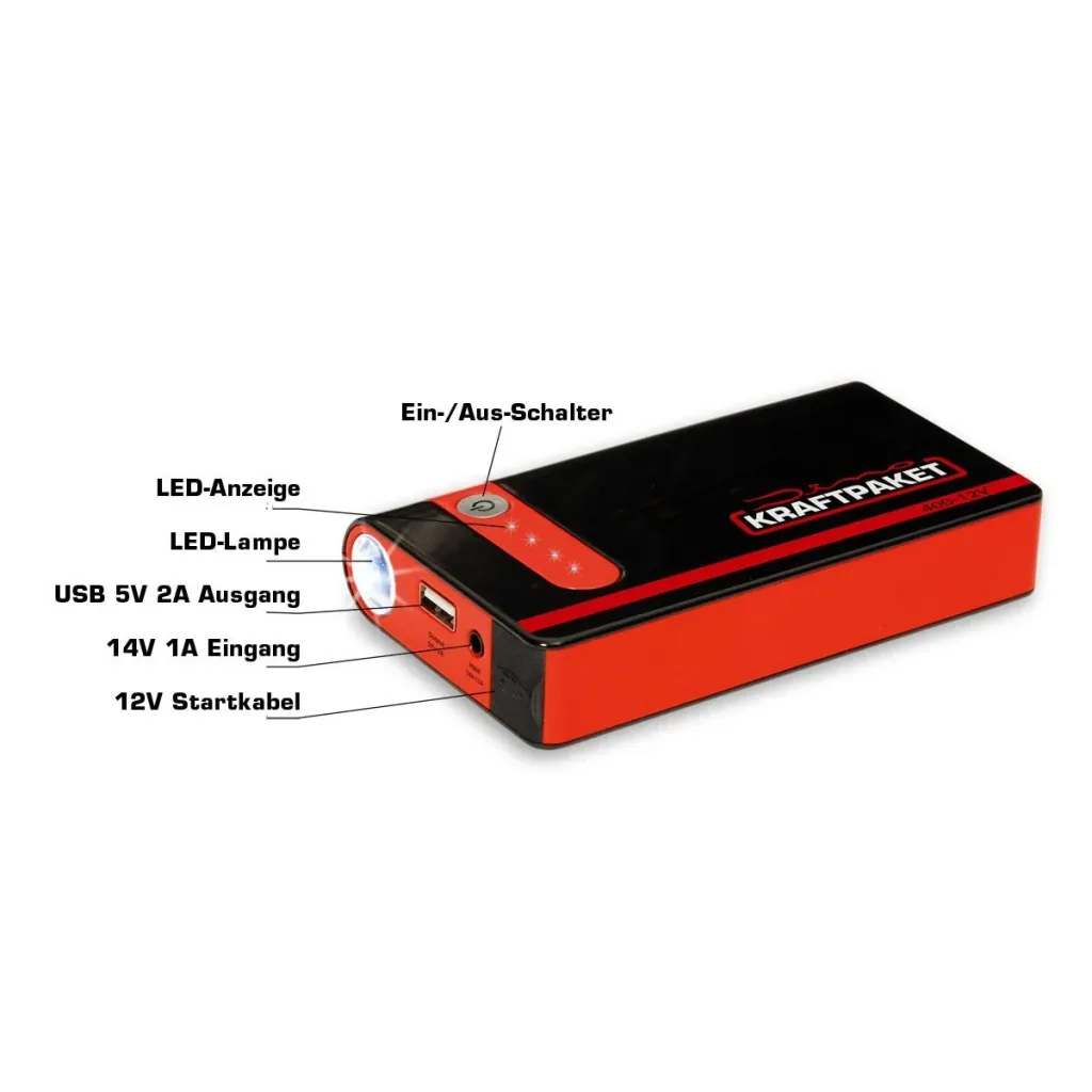 Jump starter 12 Volt - 9,000 mAh - 400 A