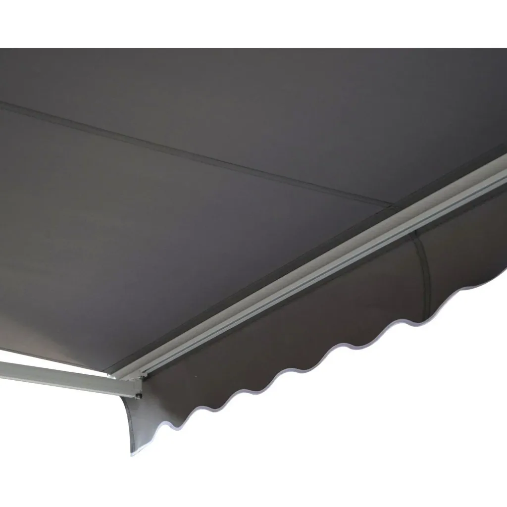 Articulated arm awning with hand crank