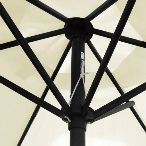 Aluminium parasol - Ø 300cm - with beige garland