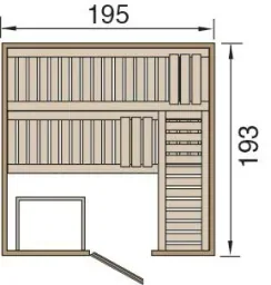 Design sauna KEMI 4 with glass door