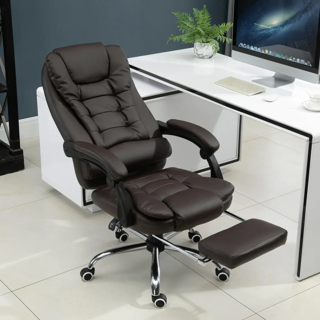 Desk and gaming chair, brown